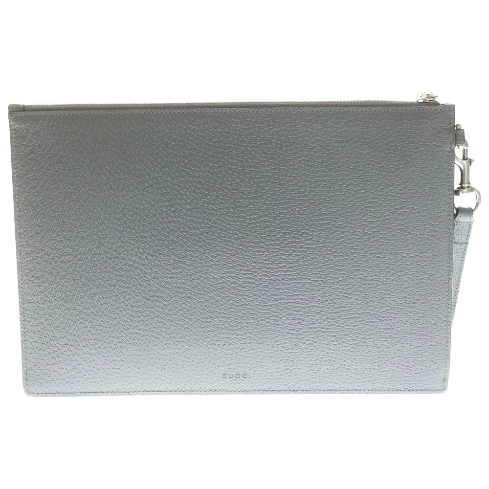 Gucci Clutch Bag Marmont Clutch Leather GG Gray